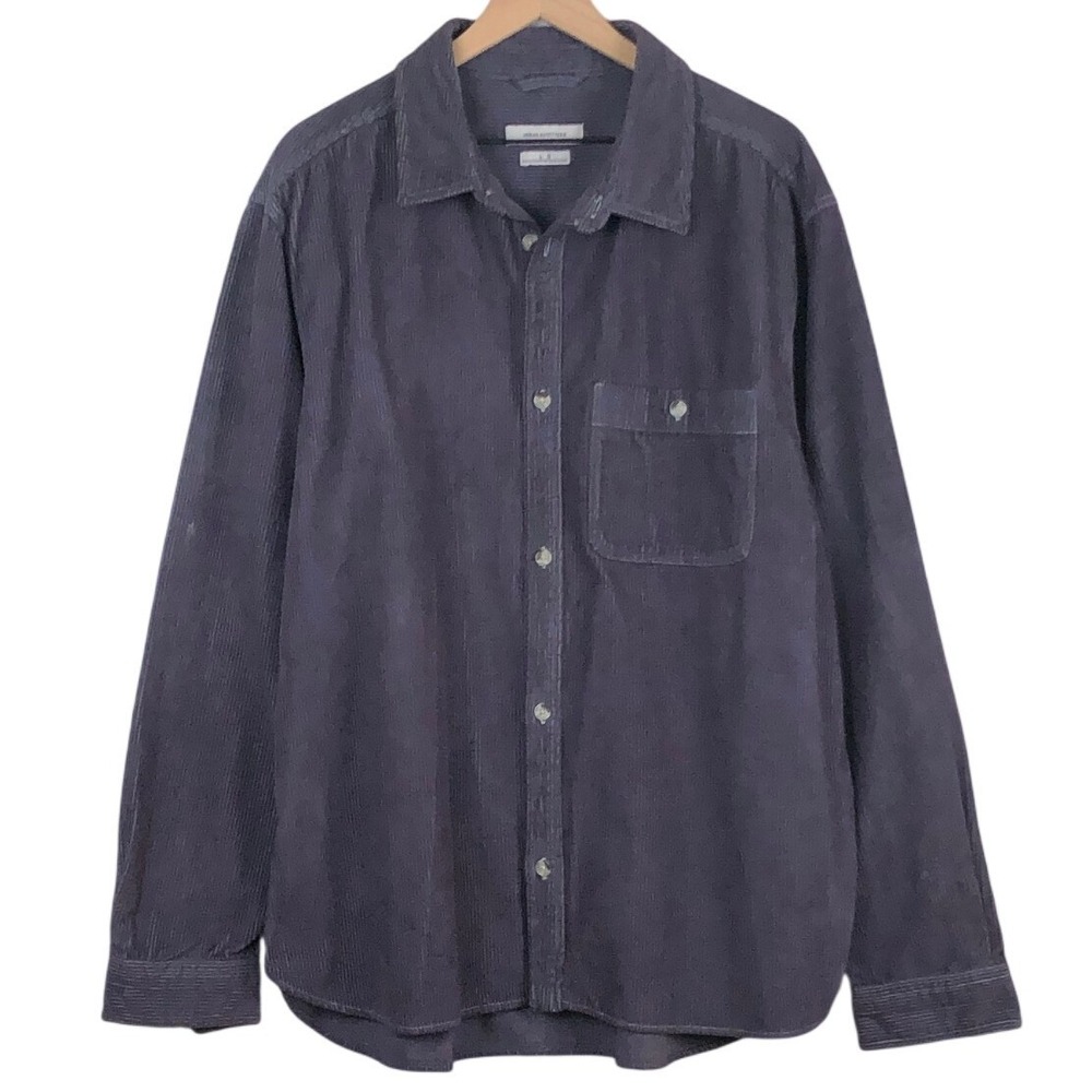 URBAN OUTFITTERS Corduroy Button Up Shirt Men's L Dusty Purple 100% Cotton L/S